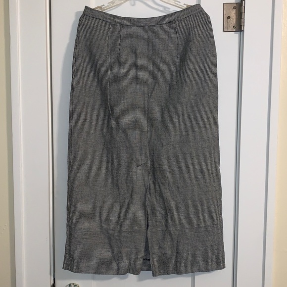 Talbots 2-Piece: Midi Skirt & Jacket, Linen Blend, Houndstooth Check, EUC, Chic! - Picture 4 of 15